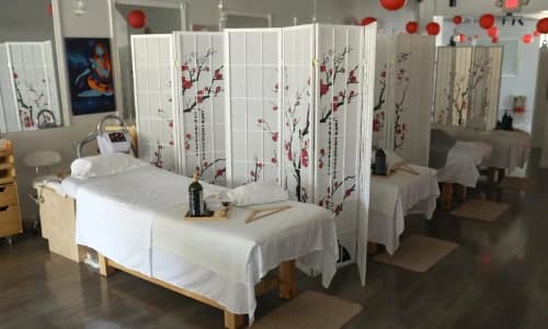 Welcoming reception area and relaxing atmosphere at Lotus Head Spa