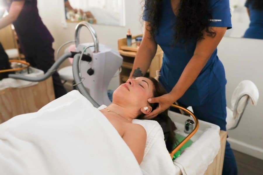 Luxurious Lotus Head Spa treatment room with serene ambiance and traditional Japanese elements